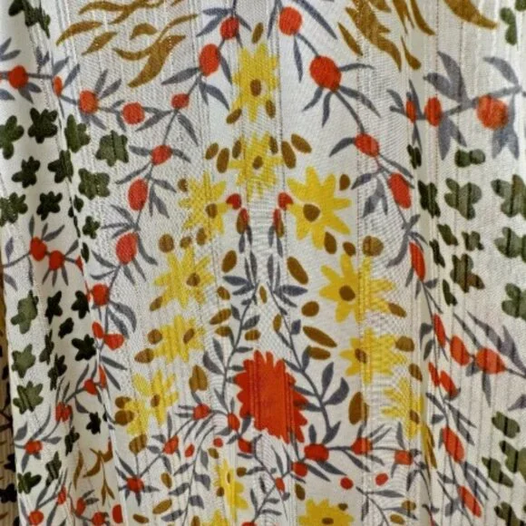 ba&sh Paris Happy Dress | Boho Ruffle Tiered Midi | Earth-Tone Floral | Small - Picture 12 of 13